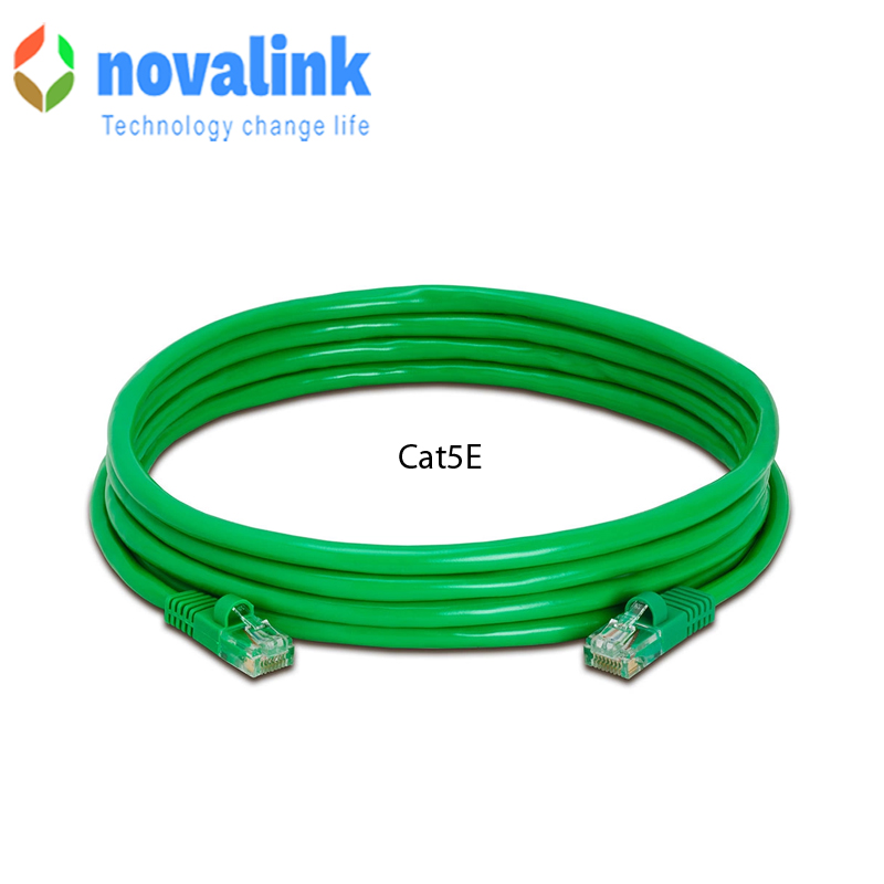 Dây Mạng Cat5E Dài 6m Màu Xanh Lá Novalink NV-10308A - Hiệu Suất Vượt Trội, Chuẩn UL Quốc Tế